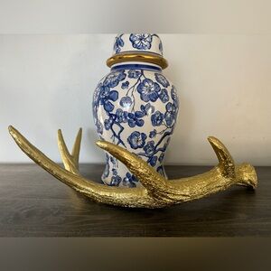 Gold Decorative Antler Sculpture  20"